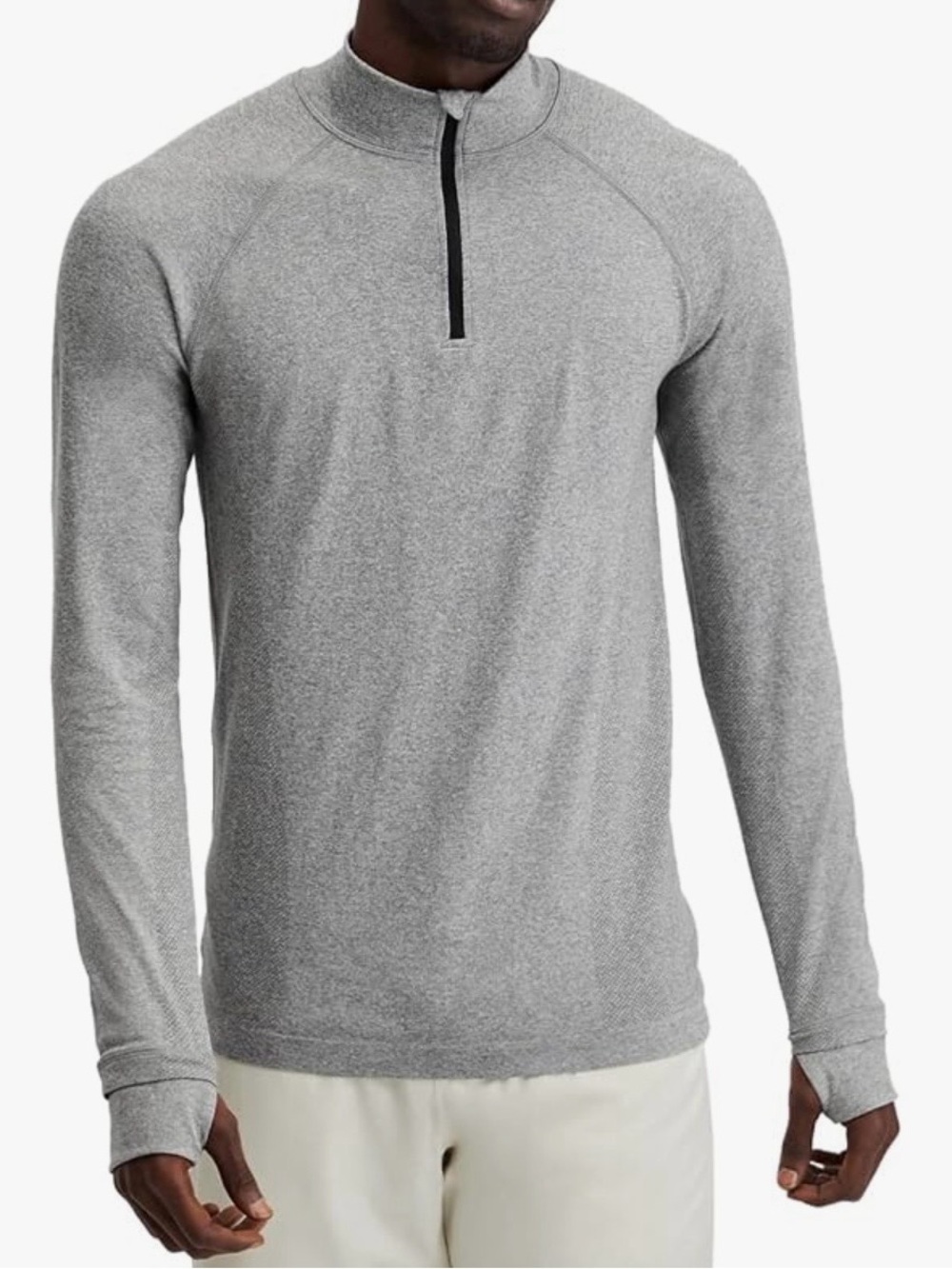 Men’s Fabletics The Training Day 1/4 Zip Pullover | Gray | Size Medium